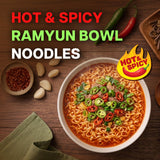 Nongshim Ramen Noodles, Gourmet Instant Ramen bowl, Premium Microwavable Noodle Soup, Hot & Spicy, 3.03 Ounce (Pack of 12)