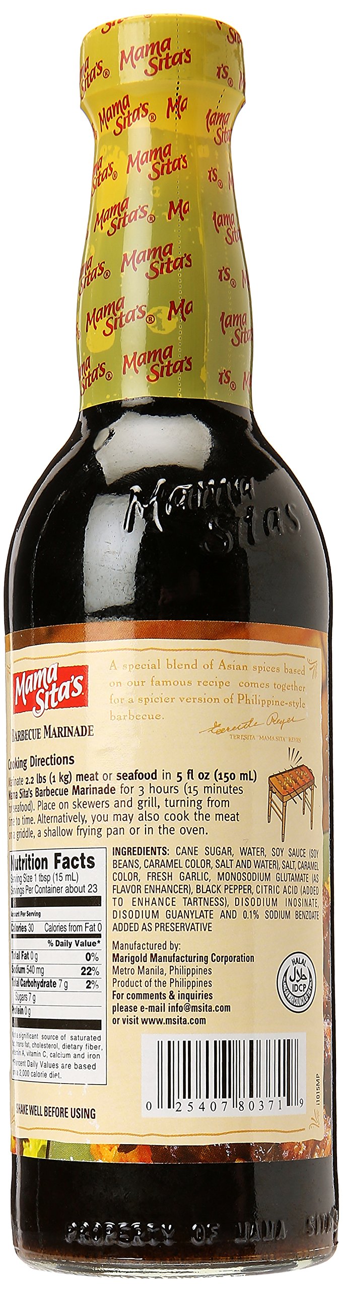 Mama Sita's Barbecue Marinade, 11.83-Ounce Bottle (Pack of 4)