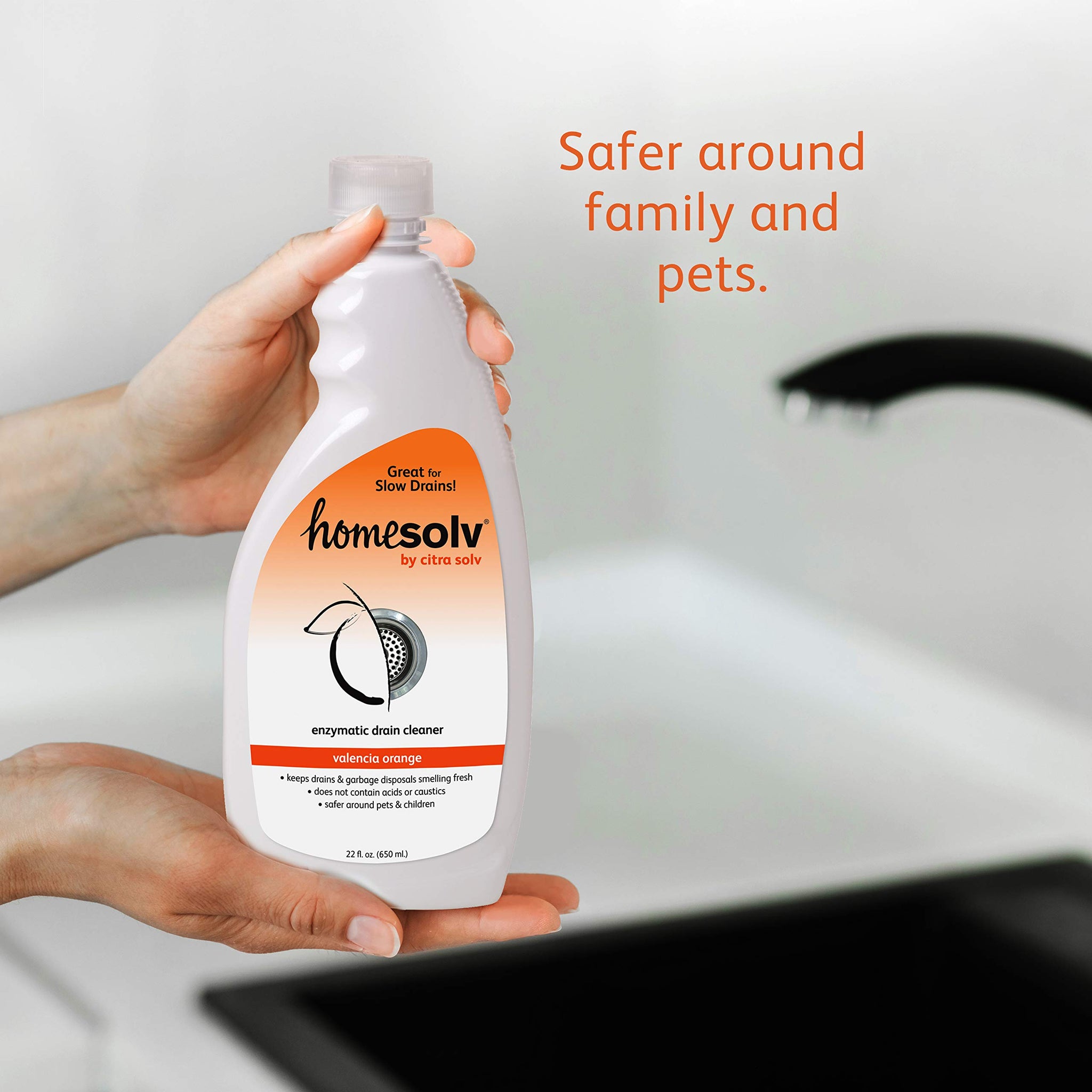 Homesolv Enzyme Drain Cleaner and Deodorizer - Breaks Down Grease Build Up, Eliminating Odors and Smells, Septic Safe, Non-Caustic Sink Drain