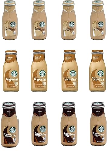 LUV BOX - Variety Frappuccino Pack 9.5oz Glass Bottle, 12Per Case Vanilla , Caramel , Mocha
