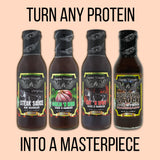 Croix Valley Sauce & Marinade Variety Pack - 4 Pack (12 oz Glass Bottles) - Steak Sauce, Worcestershire, Garlic Herb & Spicy BBQ Marinade