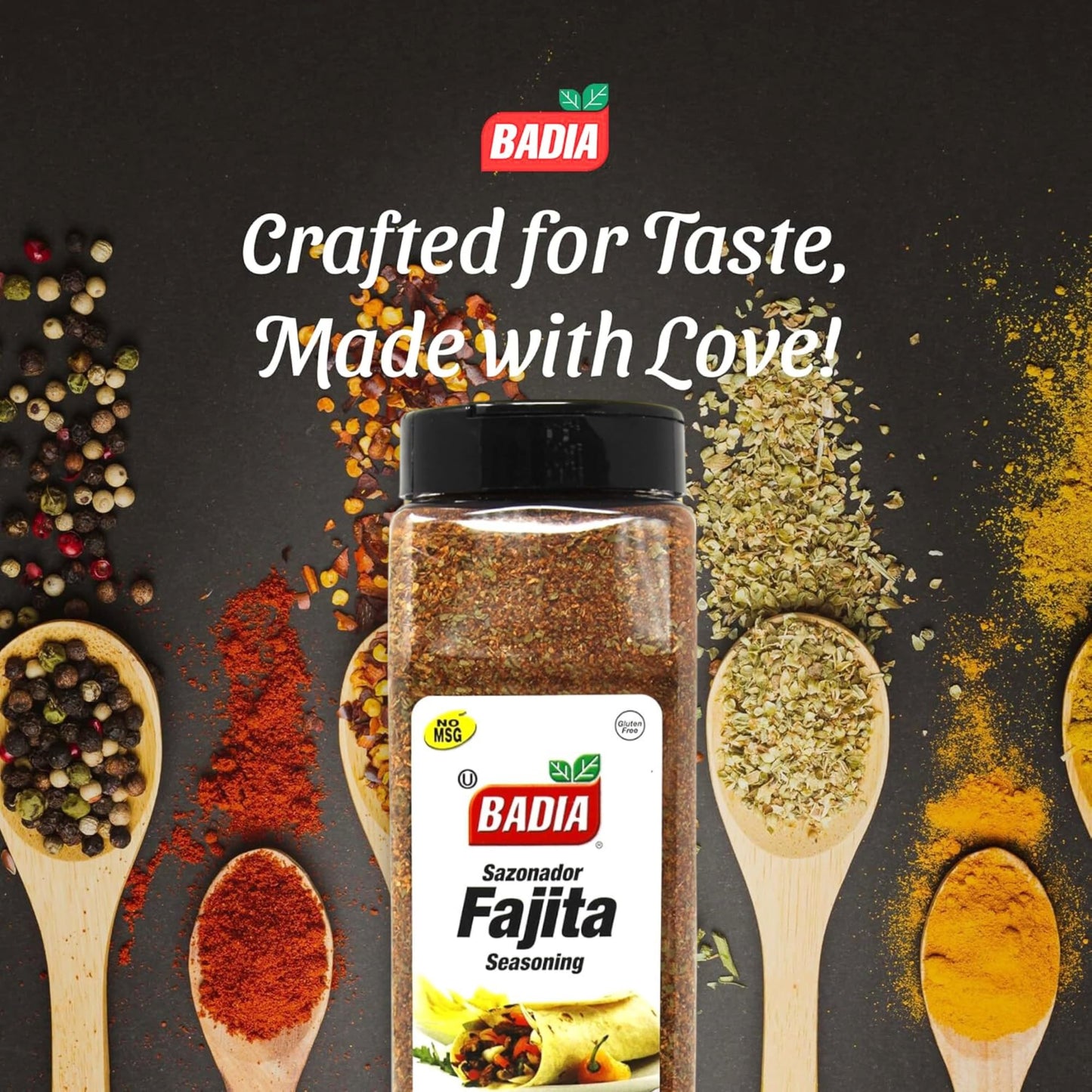 Badia Fajita Seasoning, 21 Ounce (Pack of 6) - Zesty Tex-Mex Spice Blend for Fajitas - Bold, Smoky Flavor