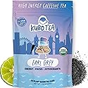 Kubo Earl Grey Tea Bags | Organic High Caffeine (155mg) Black Tea + Assam & Bergamot | 20 Pyramid Count | Caffeinated Tea for Clean Energy & Focus |