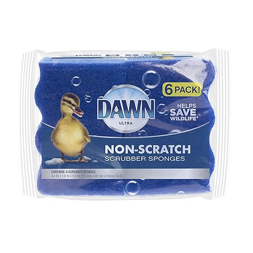 Dawn Non-Scratch Scrubber Sponges, Blue (Pack of 6)