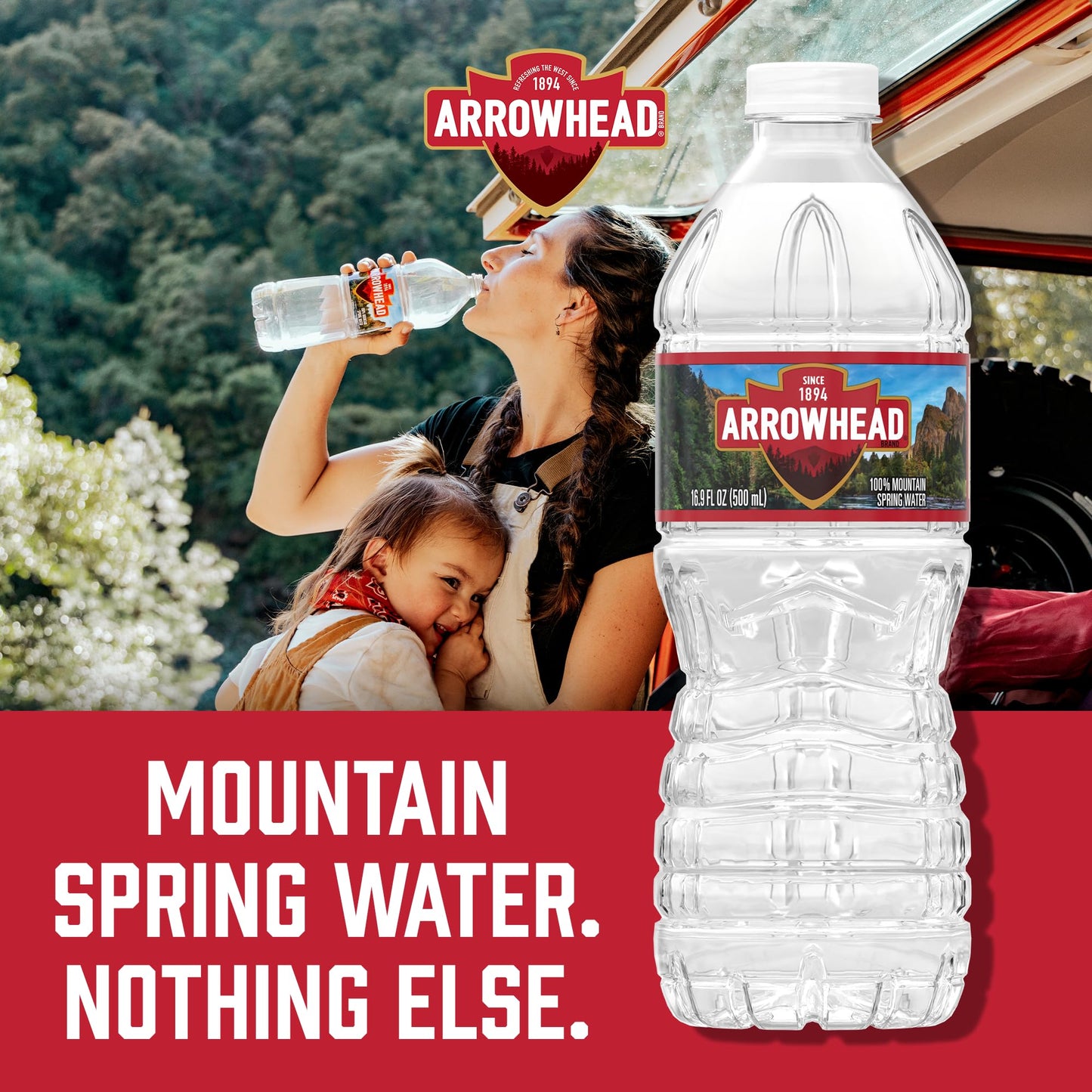 Arrowhead Mountain Spring Water Bottles, 12 Pack - Still Bottled Water with Naturally Occurring Minerals for Taste - 16.9 Fl Oz