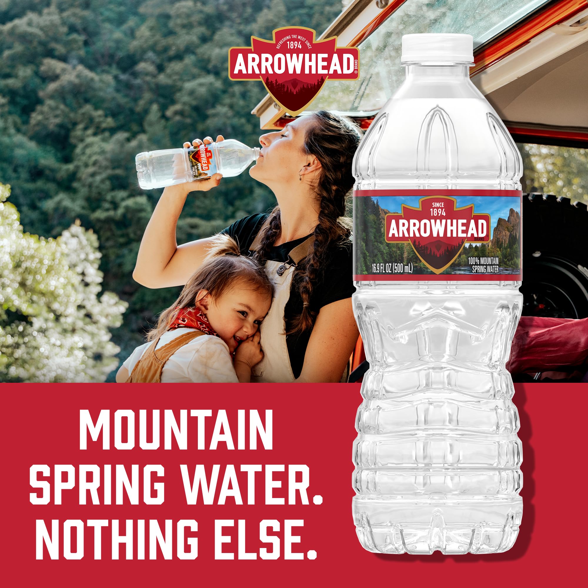 Arrowhead Mountain Spring Water Bottles, 12 Pack - Still Bottled Water with Naturally Occurring Minerals for Taste - 16.9 Fl Oz