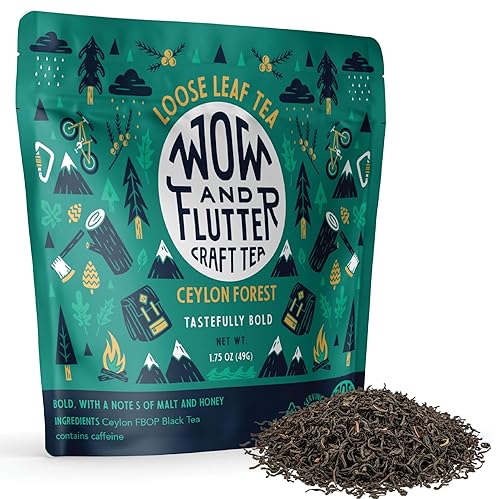 Wow and Flutter Ceylon Forest Loose Leaf Black Tea | Single-Origin Sri Lankan FBOP Leaves, Bold, Smooth & Naturally Sweet Malt + Honey Notes |