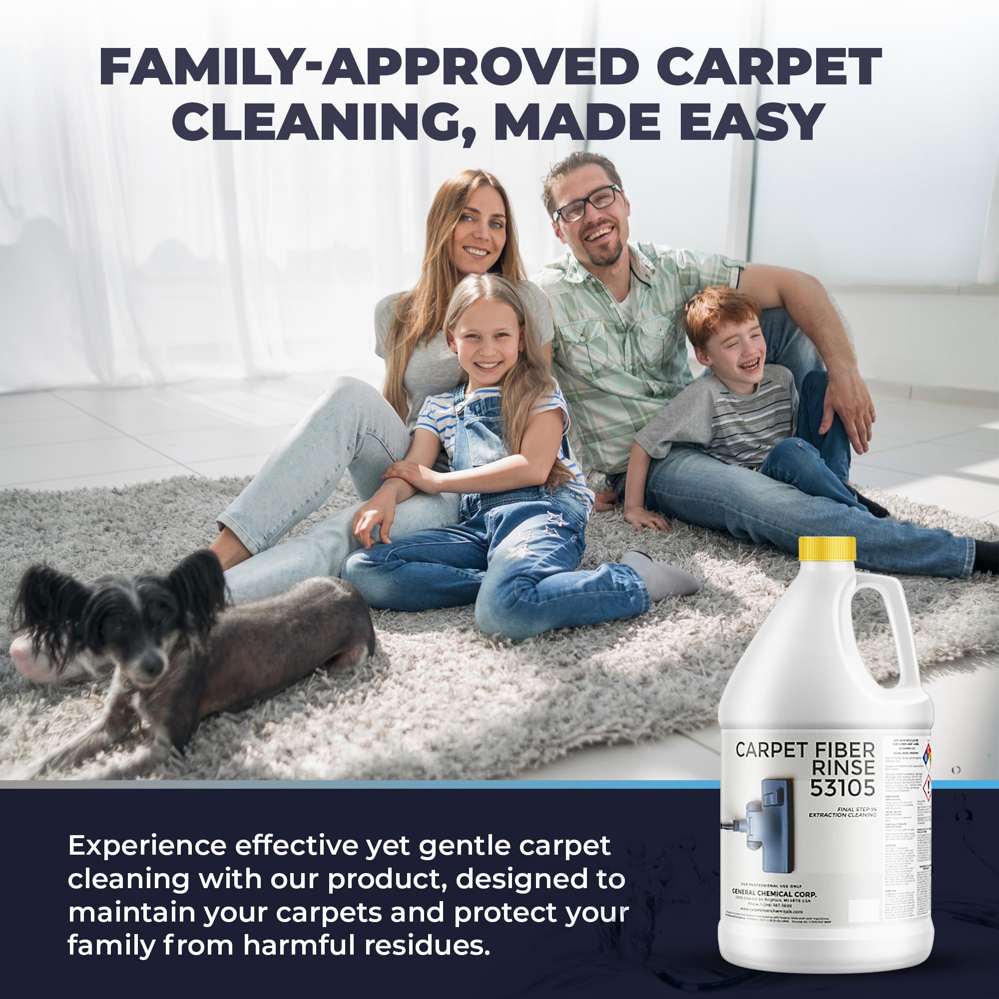 CarpetGeneral- Carpet Fiber Rinse & Odor Neutralizer Solution 53105|Prevent Browning, Bleeding & Odors with Top Carpet Cleaner Liquid|Carpet Fiber