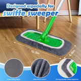 ZHAYAO 6 Pcs Reusable Microfiber Mop Pads Compatible with Swiffer Sweeper, Dry Sweeping Cloths & Wet Mopping Cloths, Washable Pads