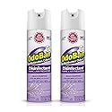 OdoBan Ready-to-Use 360-Degree Continuous Spray Disinfectant and Harsh Aroma Eliminator, Fabric and Air Freshener, 2 Pack, 14.6 Ounces Each, Lavender