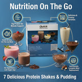 Protein Shake Variety Pack (7ct) - High Protein Meal Replacement Powder for Gym & Muscle Support, Low Calorie Instant Shakes & Puddings, Fast Weight