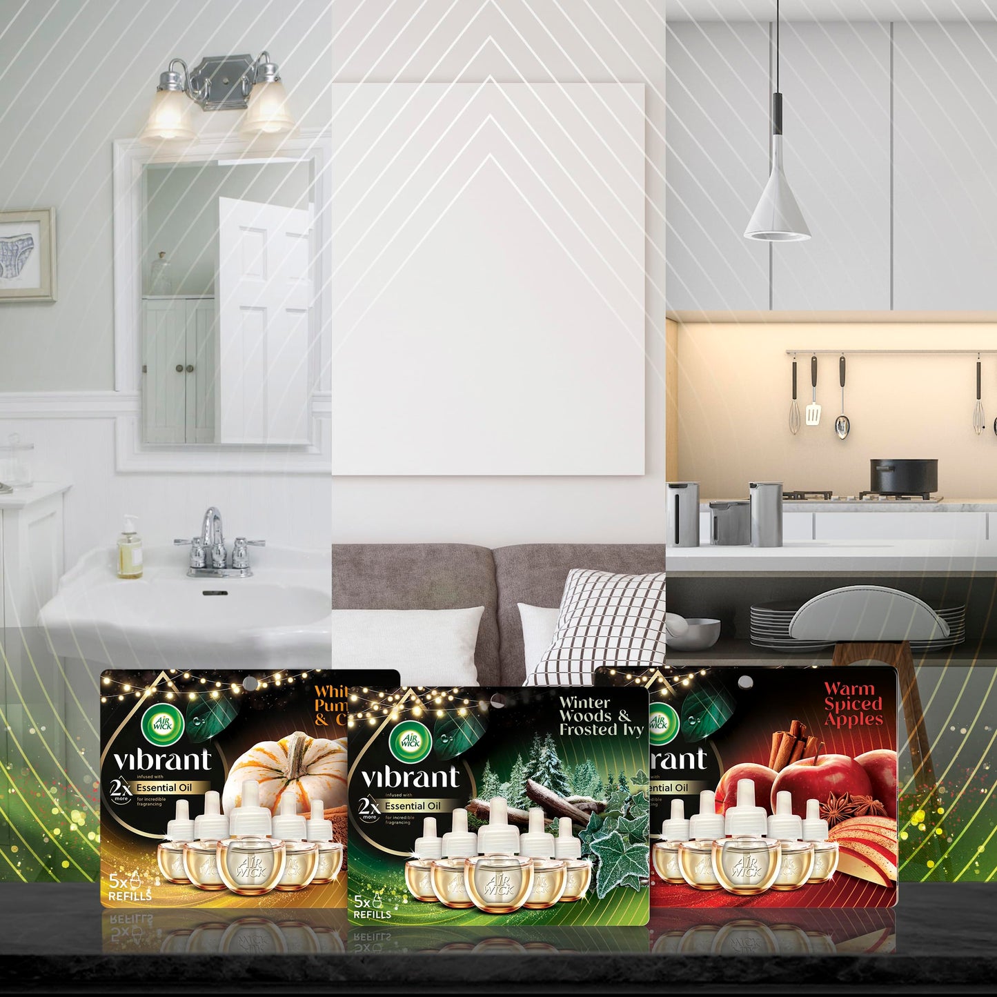 Air Wick Plug In Scented Oil Refills, Sweetgrass + Sandalwood, Air Fresheners for Home Long Lasting, Room Fresheners,Air Freshener Plug In, Essential