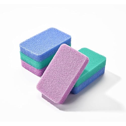Fox Run Silicone Dish Scrubbers, Set of 6 Multi-Purpose Reusable Cleaning Brushes, Safe for Non-Stick, Blue, Cyan, and Light Purple
