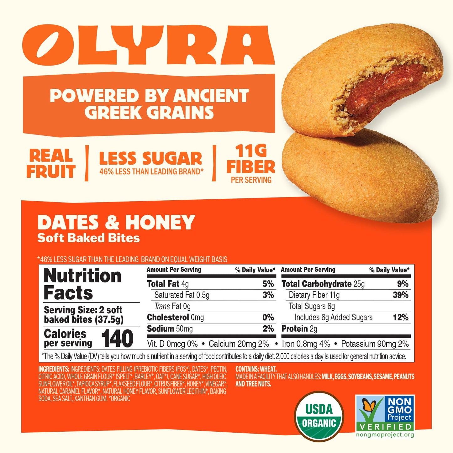 Olyra, Organic Biscuits Breakfast Dates And Honey Filled 4Ct