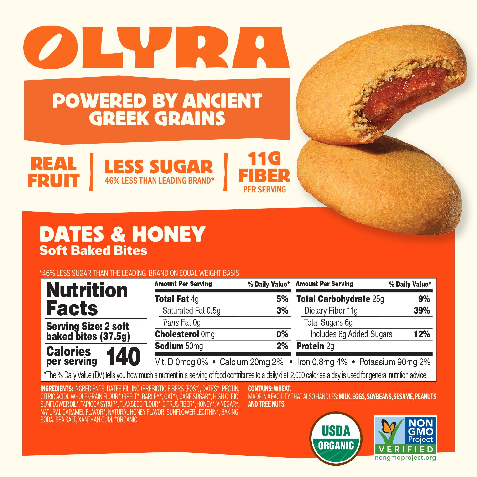 Olyra, Organic Biscuits Breakfast Dates And Honey Filled 4Ct