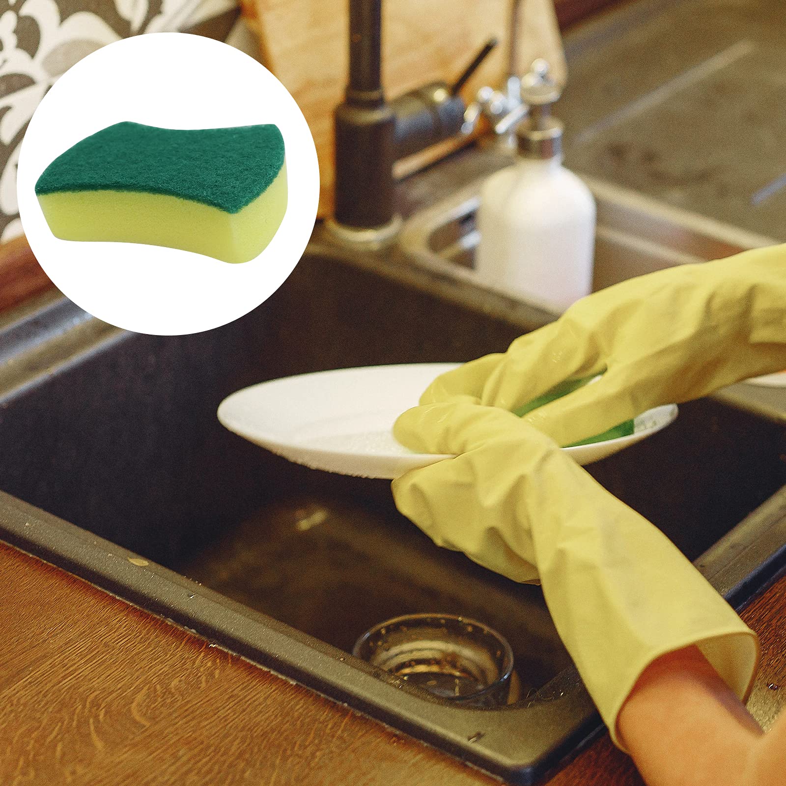 Sponge Individually Wrapped?24 PCS Dishwashing Sponge Scouring Pad Kitchen Dishcloth Suitable for Travel Apartments (Style 2)