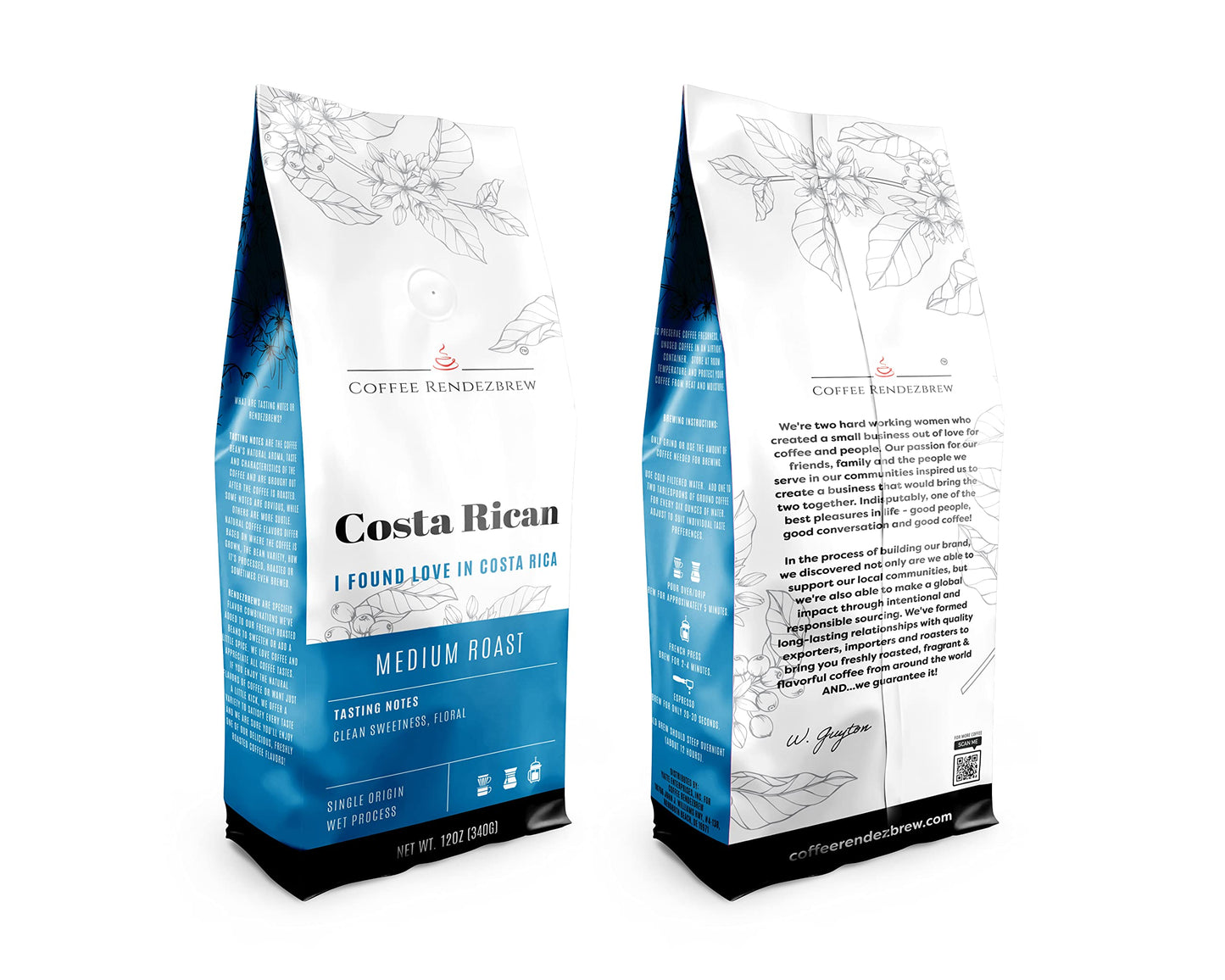 Coffee Rendezbrew, Found Love In Costa Rica - Costa Rican, Chocolaty, Smooth, Ground 12 oz bag