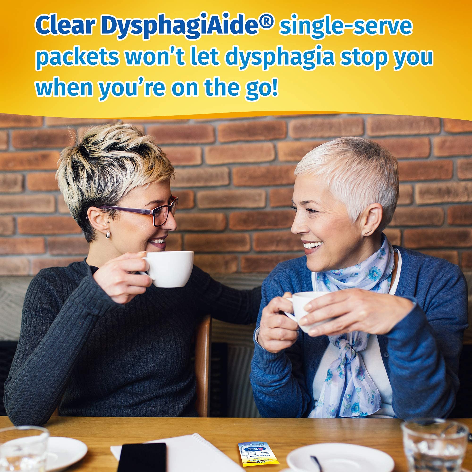 Clear DysphagiAide Thickener, Level 2 Mildly Thick (Nectar-Like) Single Serving Packets, 24 Count