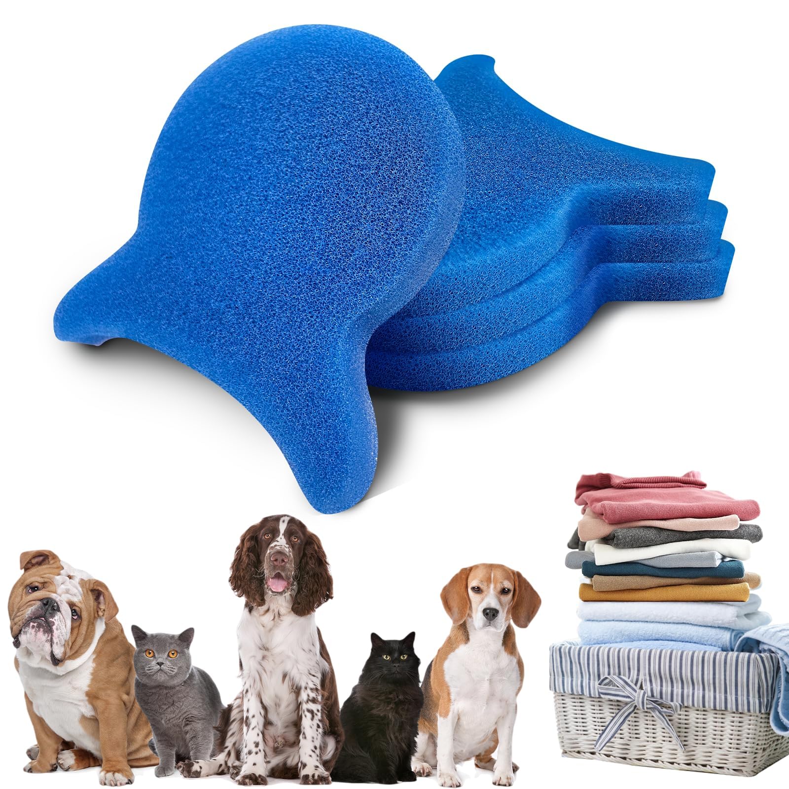 Pet Hair Remover for Laundry, Reusable Dog & Cat Hair Remover Tool, Effectively Removes Pet Hair, Lint and Dander from Bedding and Clothing, Suitable