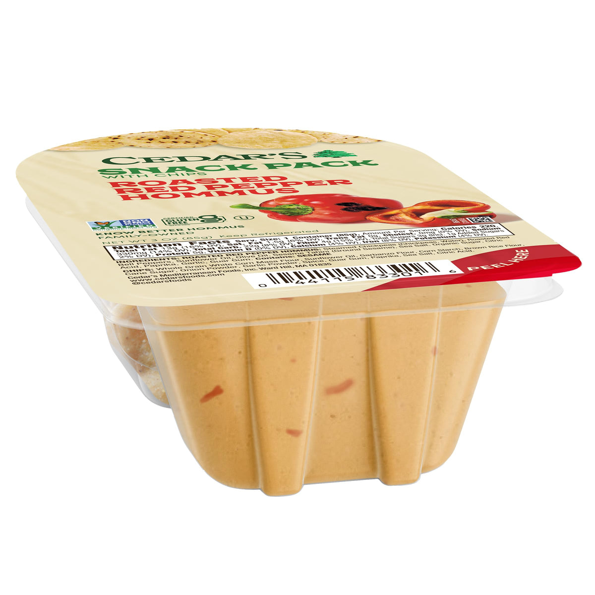 Cedar's Roasted Red Pepper Hummus with Chips Snack Pack