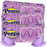 Sweetzo Peeps Chicks Marshmallows, Easter Basket Stuffers, 5 in Each Classic Candies, (Pack of 3) (Purple)