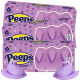 Sweetzo Peeps Chicks Marshmallows, Easter Basket Stuffers, 5 in Each Classic Candies, (Pack of 3) (Purple)