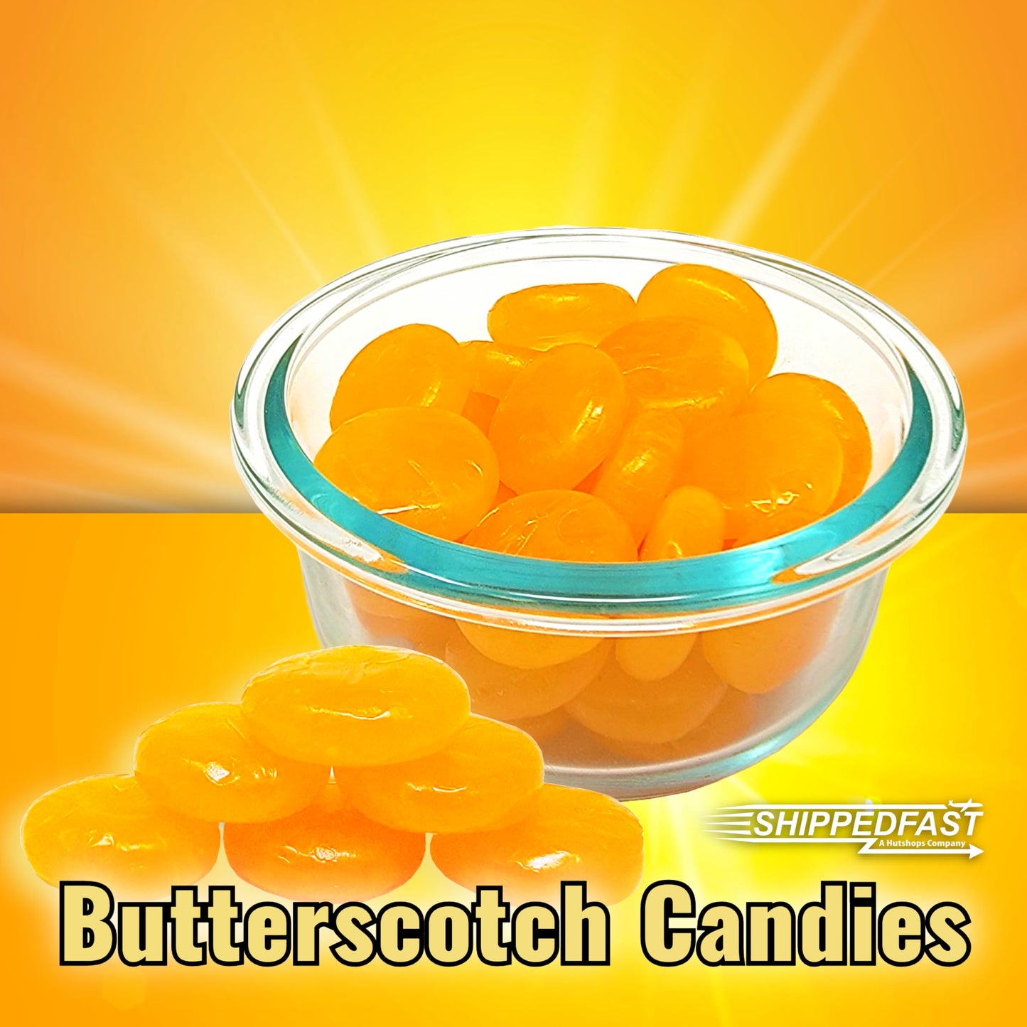 Butterscotch Candy. Individually Wrapped and Sealed Hard Candies. (1 Pound Bag).