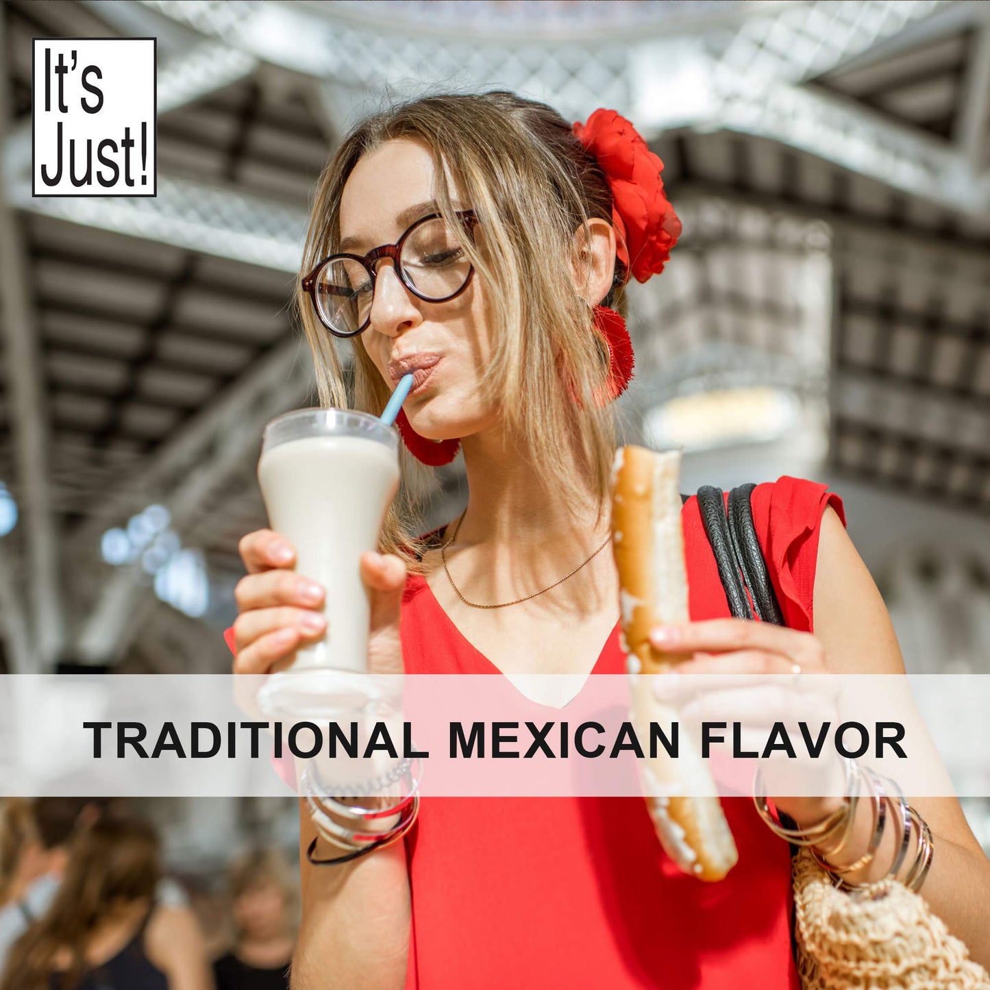 It's Just - Horchata Drink Mix, Just Add Water, Makes 1 Gallon, Traditional Mexican Flavor, Gluten-Free, Non-GMO, Made in USA, 10oz