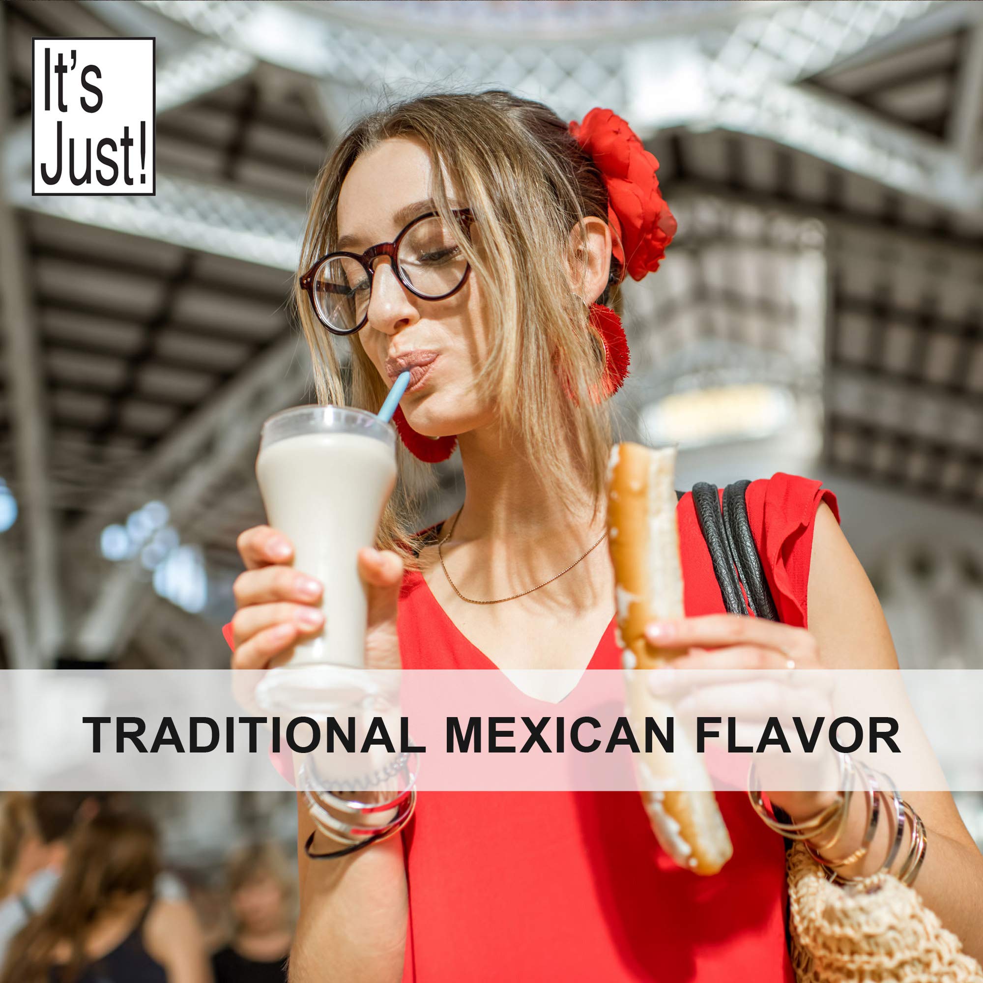 It's Just - Horchata Drink Mix, Just Add Water, Makes 1 Gallon, Traditional Mexican Flavor, Gluten-Free, Non-GMO, Made in USA, 10oz