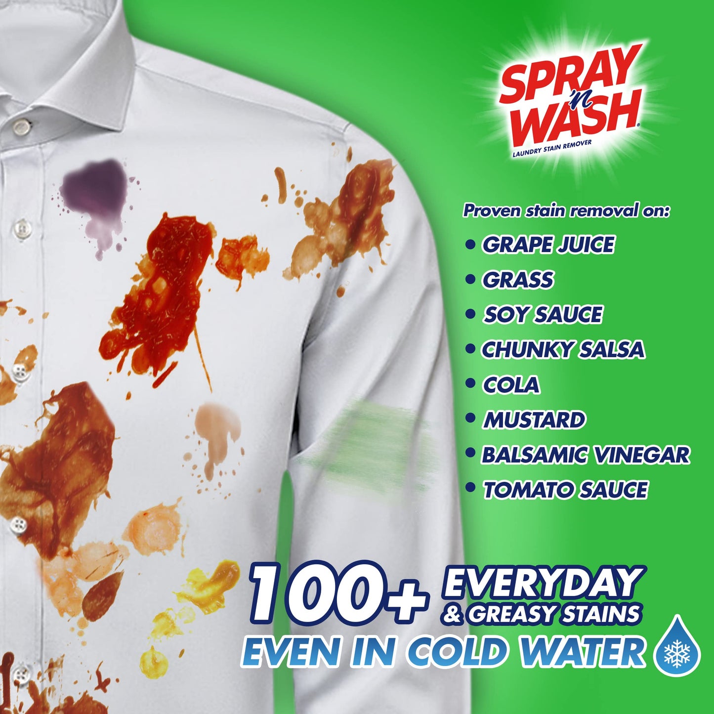 Spray N’ Wash Max Stain Remover Spray, Laundry Pre-Treat for Tough Stains, 16oz