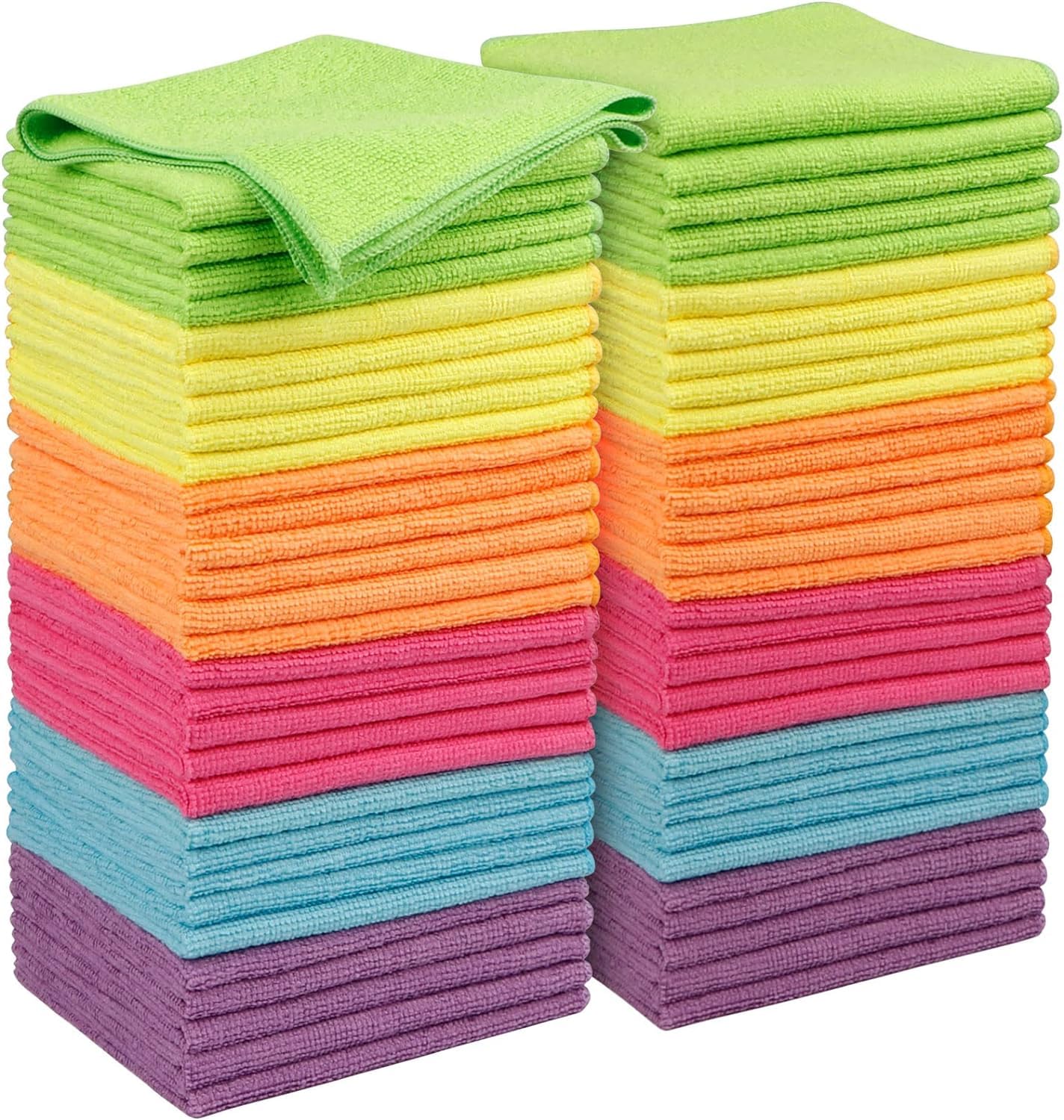 Belflower Family Products LLC Microfiber Cleaning Cloths, 12 Multi-Color Pack, Reusable, Lint-Free, for Kitchen, Car, Glass and Electronics