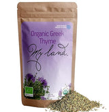 My Land Organic Dried Thyme Leaves - Greek Mountain Thyme from Mt. Olympus | USDA Organic Mediterranean Herb for Tea & Seasoning, 1.76 oz (50 g)