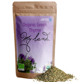 My Land Organic Dried Thyme Leaves - Greek Mountain Thyme from Mt. Olympus | USDA Organic Mediterranean Herb for Tea & Seasoning, 1.76 oz (50 g)