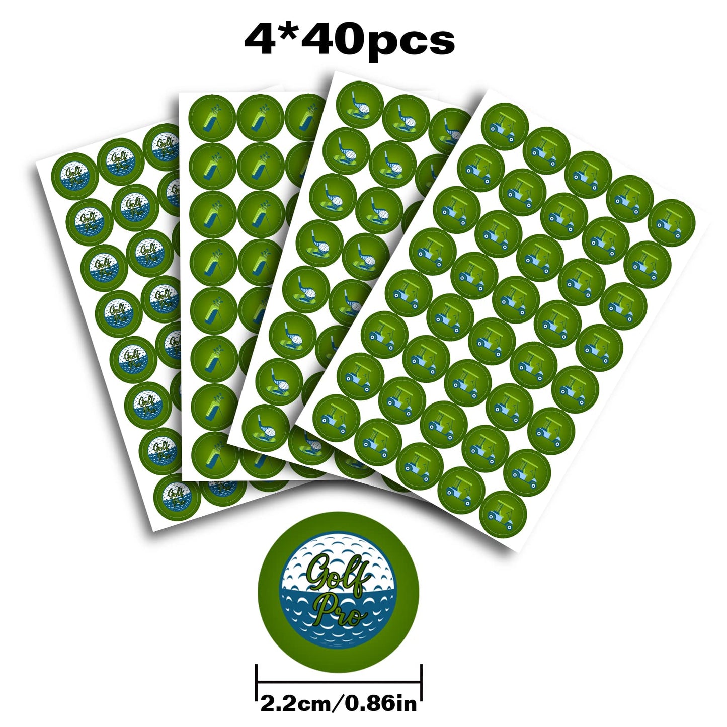 Golf Theme Round Candy Sticker - Golfing Birthday or Retirement Party Favors Sticker Labels Fit Chocolate Candy (160 Pieces