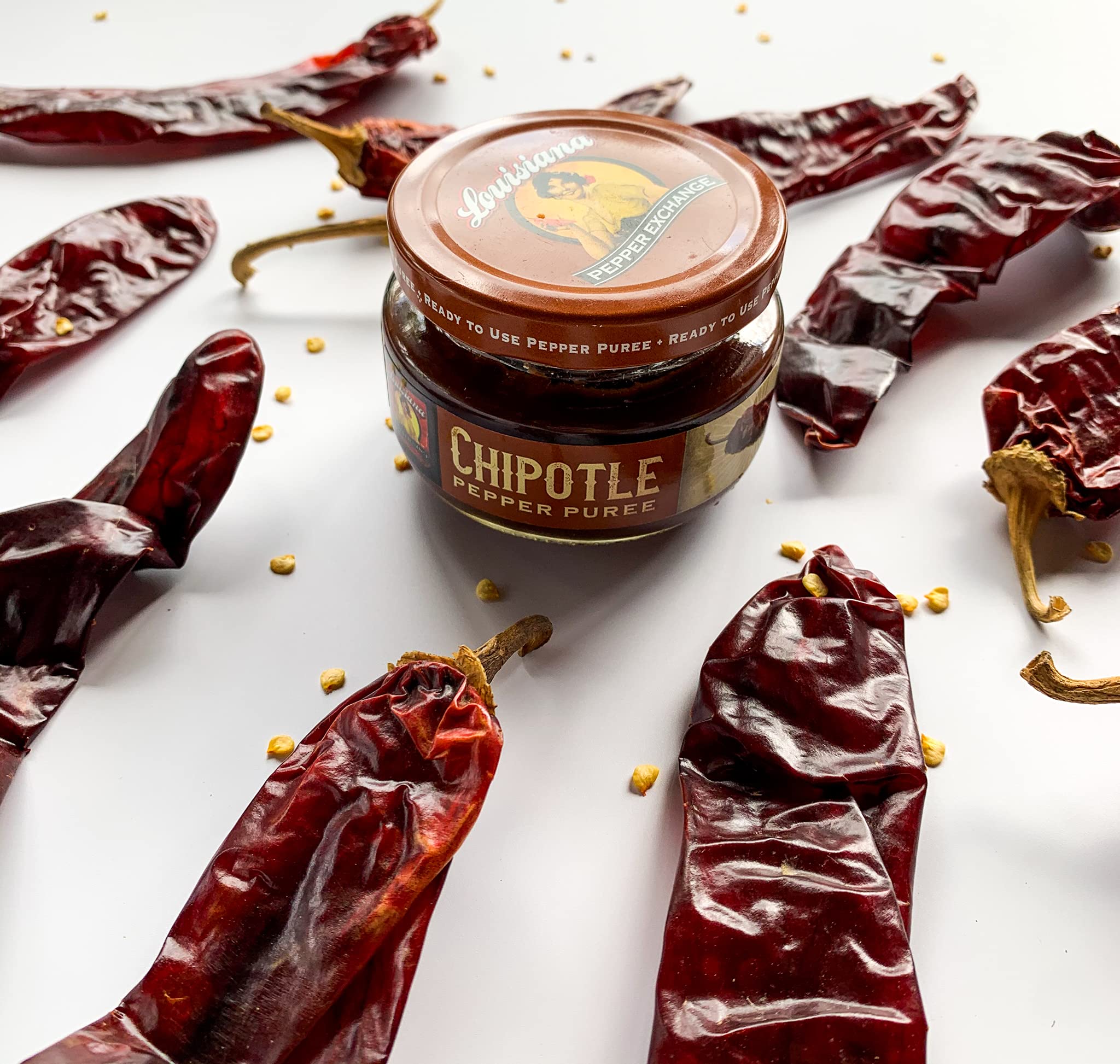 Chipotle - Louisiana Pepper Exchange - Fresh Pepper Replacement (Chipotle Pepper Puree) 1 Jar - Plant-Based, Gluten-Free. Replace Chipotle in Adobo