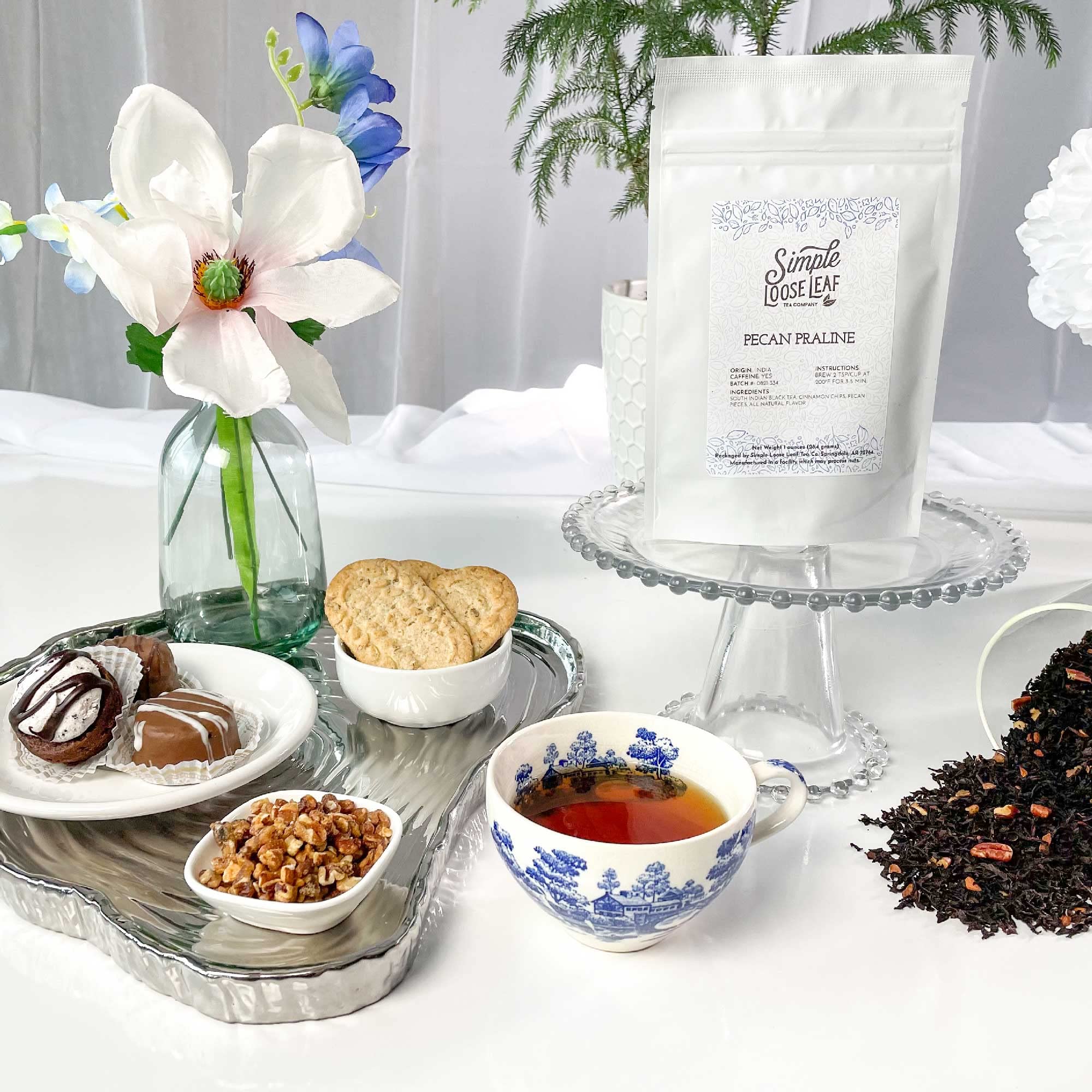 Simple Loose Leaf - Pecan Praline - Premium Loose Leaf Black Tea - High Caffeine - Rich and Nutty (4 Ounce)
