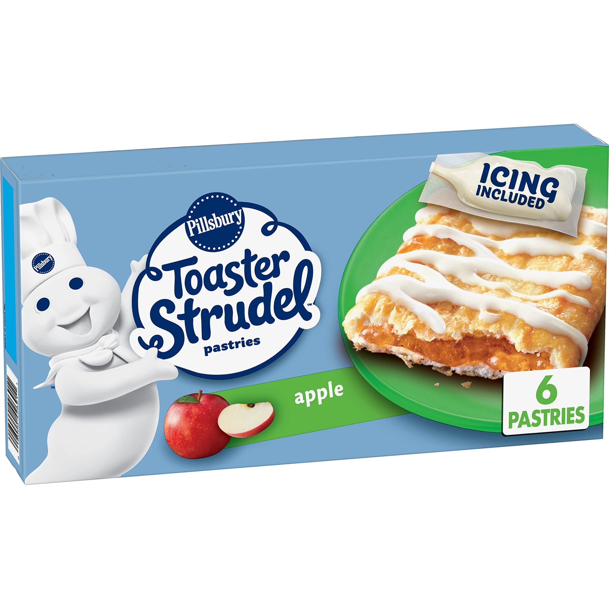 Pillsbury Toaster Strudel Frozen Pastries, Apple, 6 Ct, 11.7 oz