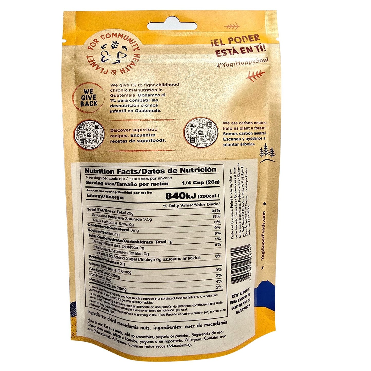 Yogi Super Foods Macadamia Nuts, Raw Nuts, Unsalted Nuts, Keto Macadamia Nuts Unsalted, Raw Macadamia Nuts for Baking, Snacking, Vegan, Keto-Friendly