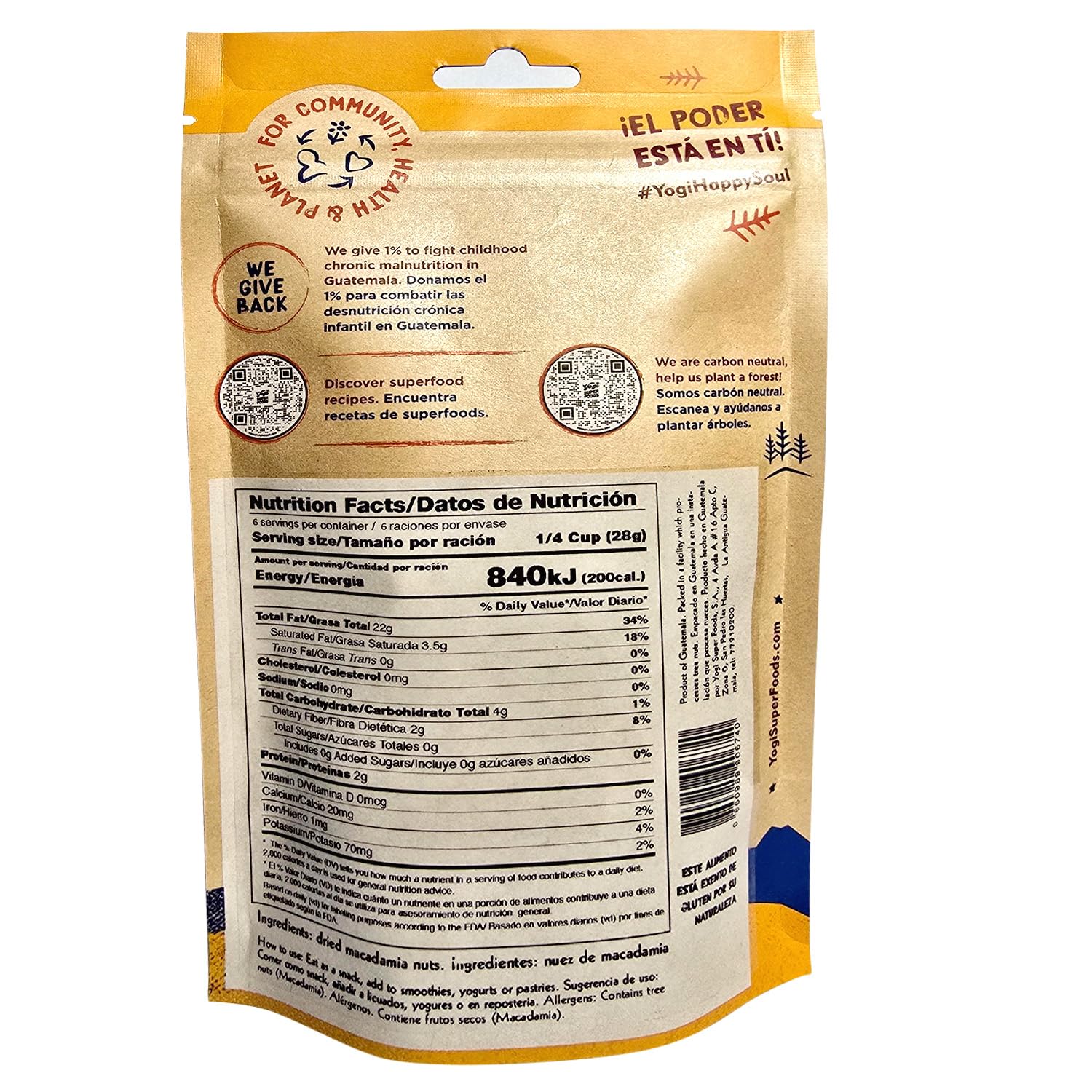 Yogi Super Foods Macadamia Nuts, Raw Nuts, Unsalted Nuts, Keto Macadamia Nuts Unsalted, Raw Macadamia Nuts for Baking, Snacking, Vegan, Keto-Friendly