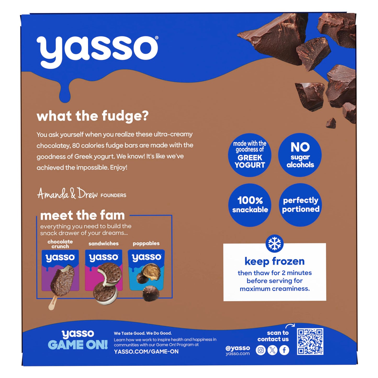 Yasso Frozen Greek Yogurt Bars Chocolate Fudge 4 Count for a, 14 FZ