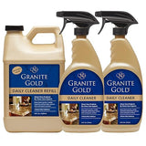 Granite Gold Daily Cleaner Spray Streak-Free Cleaning for Granite, Marble, Travertine, Quartz, Natural Stone Countertops, and Floors, 1 x 64 Fl. Oz