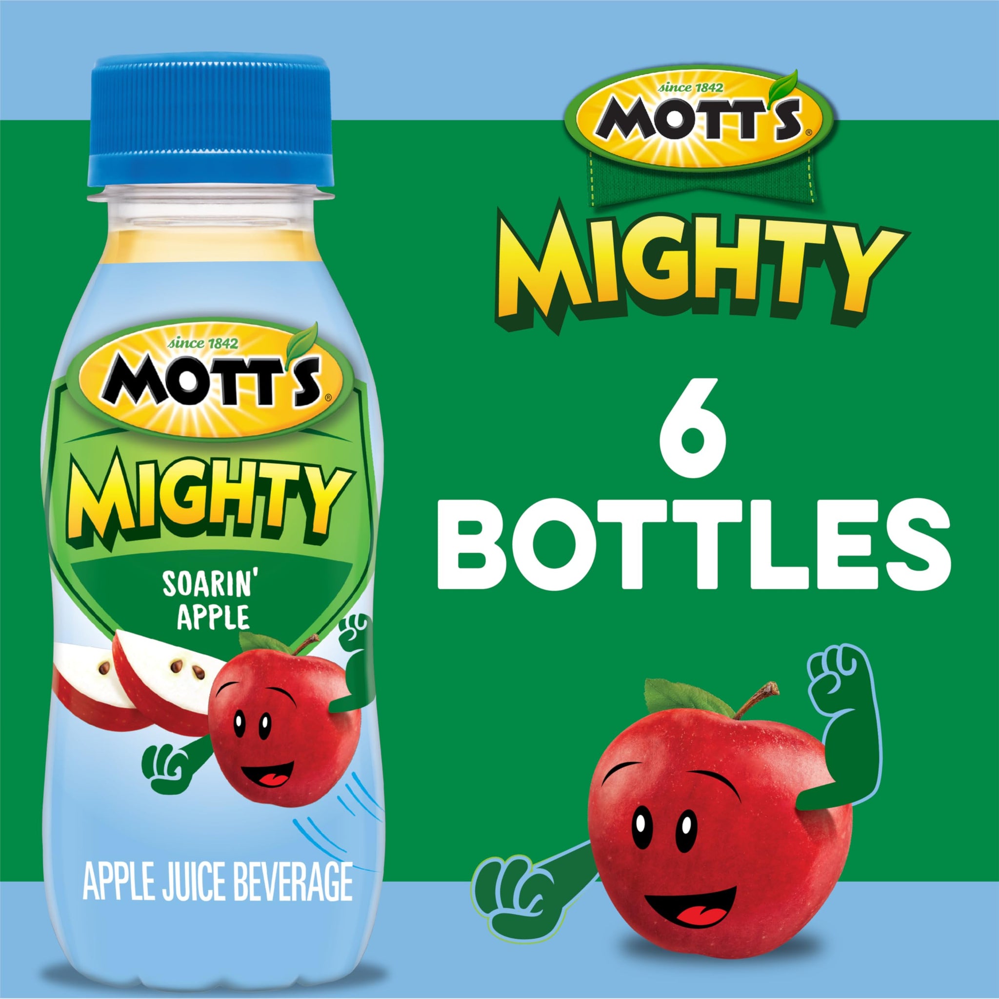 Mott's Mighty Soarin' Apple Juice Drink, 8 Fl Oz Bottles, 6 Pack