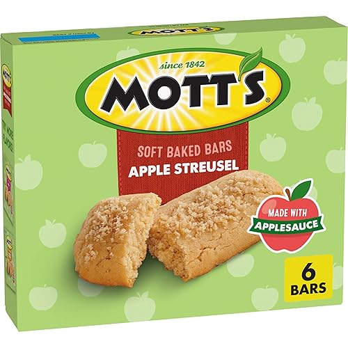 Mott's Soft Baked Bars, Apple Streusel, Made with Applesauce, 6 Ct, 5.76 oz