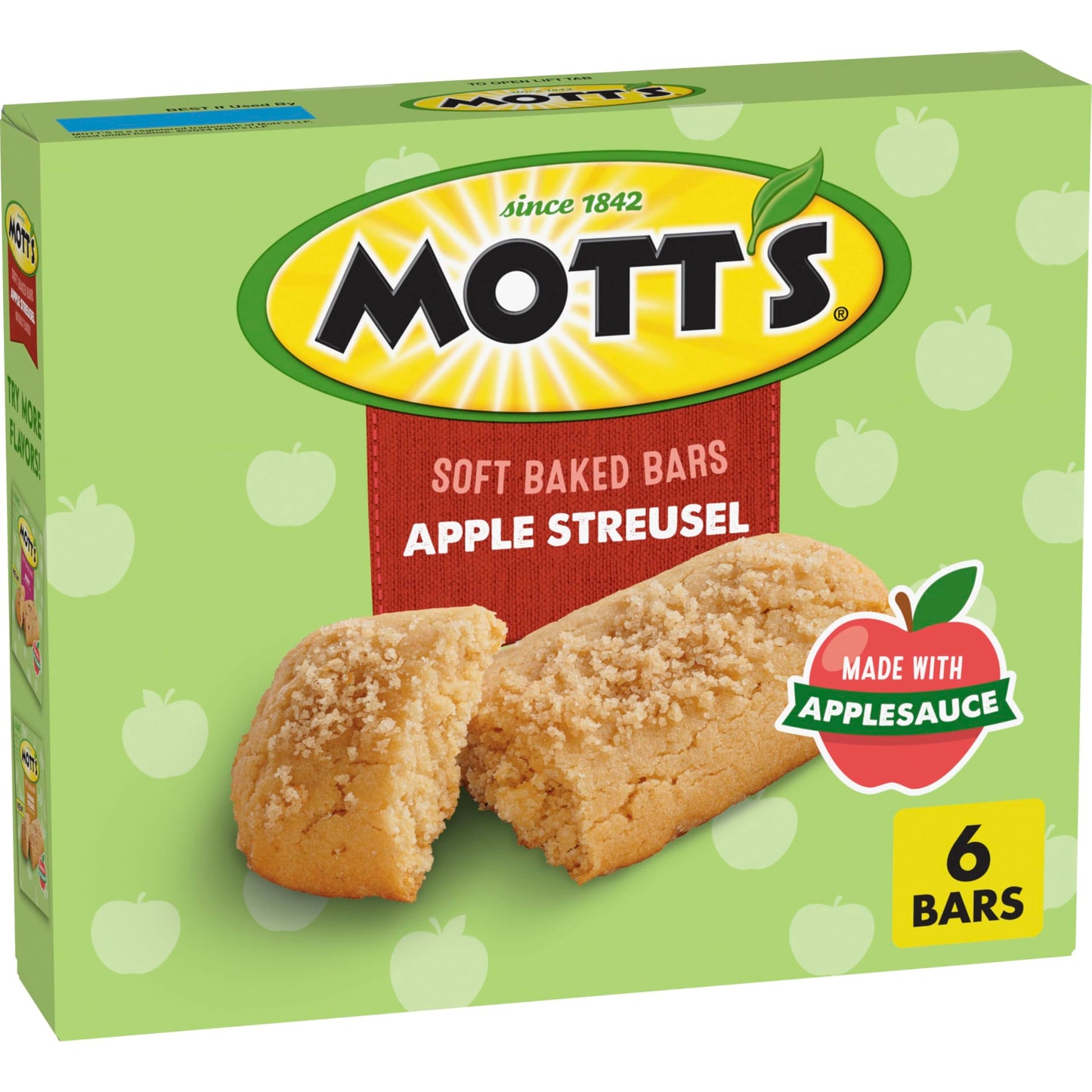 Mott's Soft Baked Bars, Apple Streusel, Made with Applesauce, 6 Ct, 5.76 oz