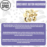 Essential Spice Dried Sliced White Button Mushrooms - Premium Quality, Mild & Savory Flavor - Ideal for Soups, Sauces, Stir-Fries & Pasta - Easy