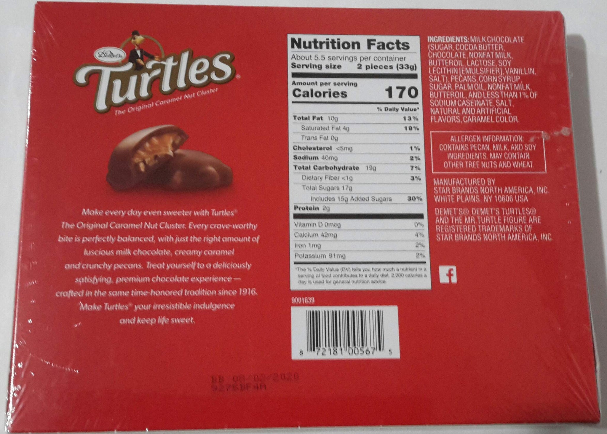 Demets Candy Turtles Original Holiday Box,0.53 pounds