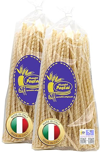 Maestri Pastai, Gourmet Fusilli Napoletani Lunghi Italian Pasta (Long Spiral Pasta), (Pack of 2), Special "Series 42", Premium Quality From Mercato