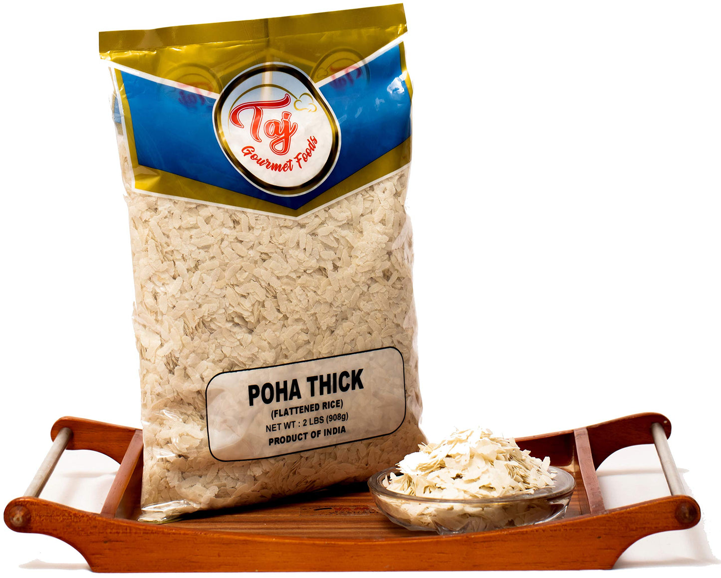 TAJ Poha Thick 2-Pounds | Powa Flattened Rice