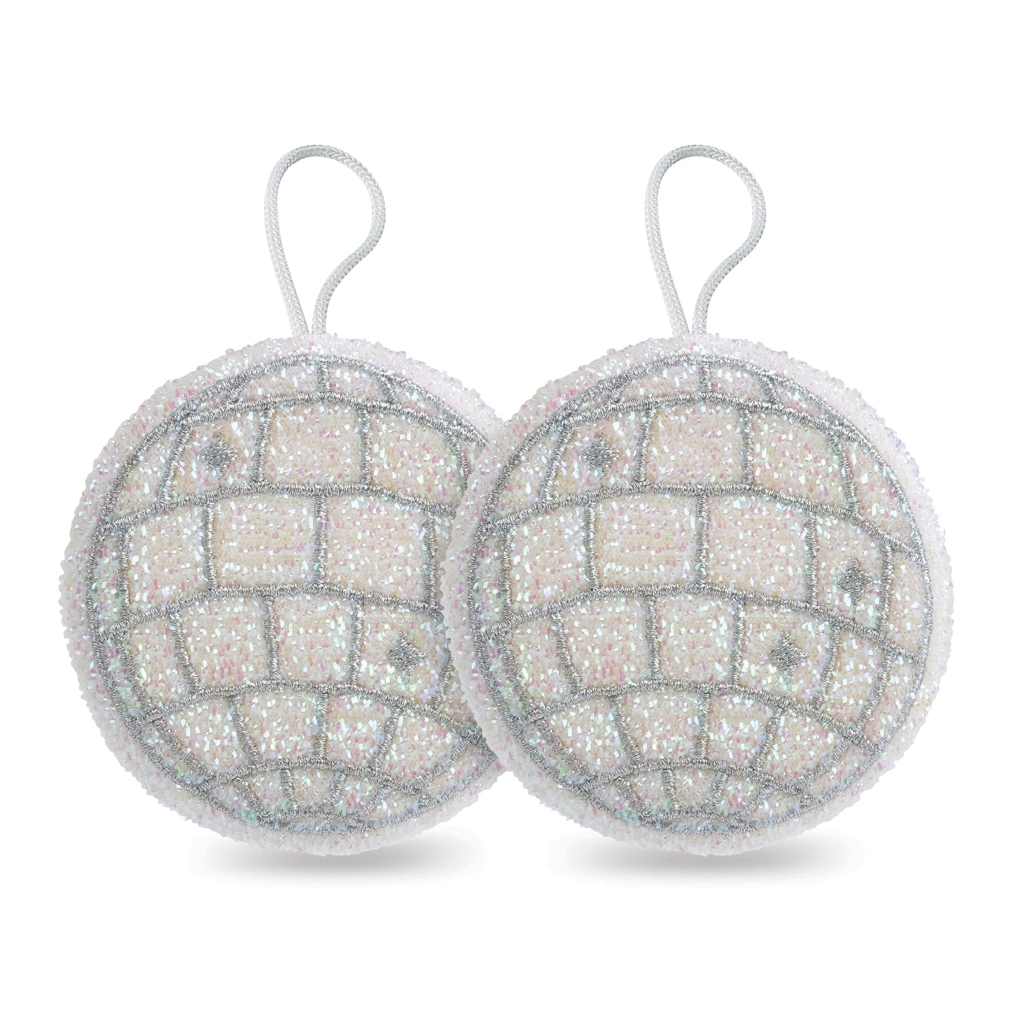 Genuine Fred DISCHO Fever Kitchen Sponges, Set of 2 Disco Ball Scrubber Sponges, Gentle on Cookware, Tough on Grime, Corded Loop for Easy Drying, Fun