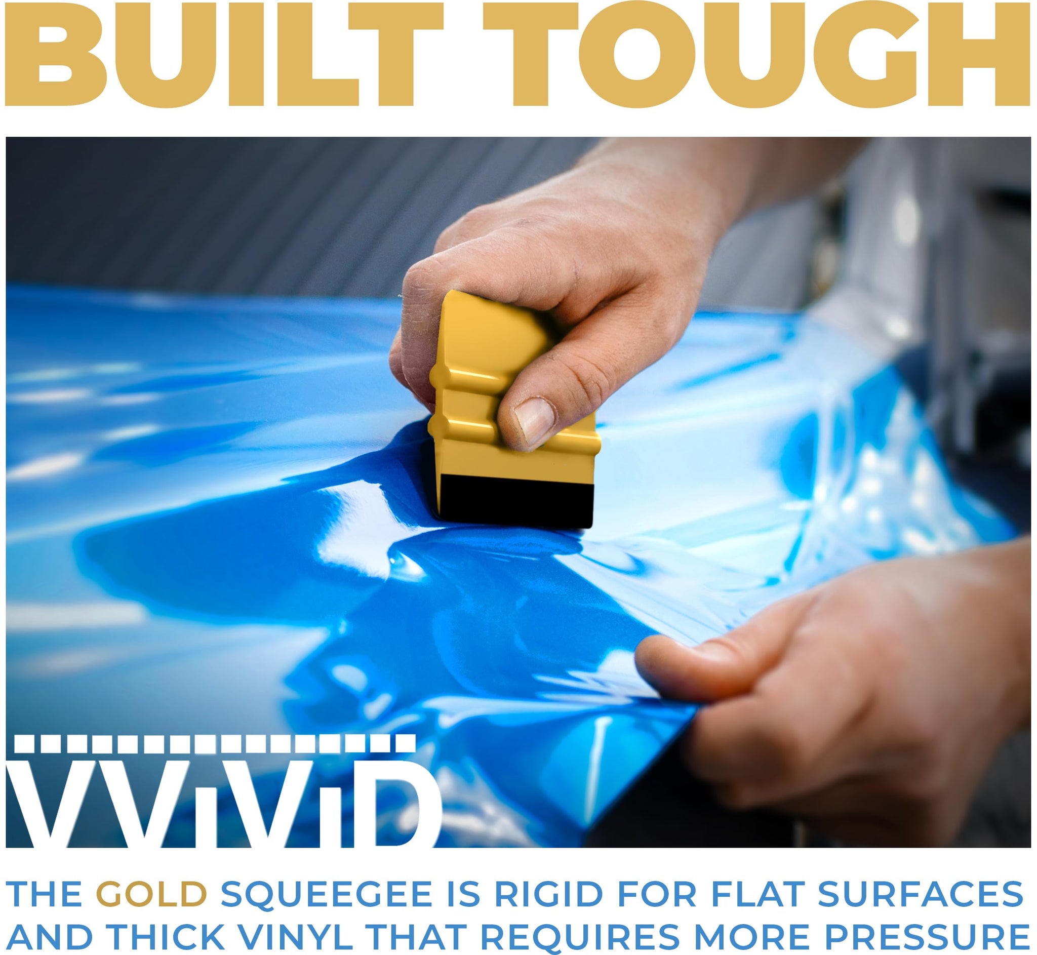 VViViD Gold Vinyl Wrap Squeegee - Nylon-Reinforced Tool for Car Wraps, Window Tint & Decals - (5 Pack)